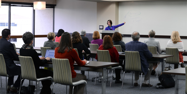 Instructor teaching a class