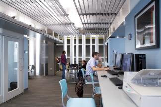 a photo of the AET Library interior