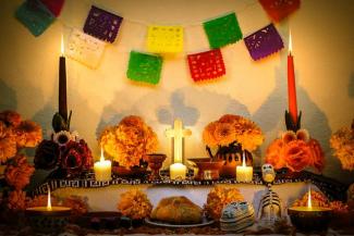 Traditional "Ofrenda" for Dia de los Muertos
