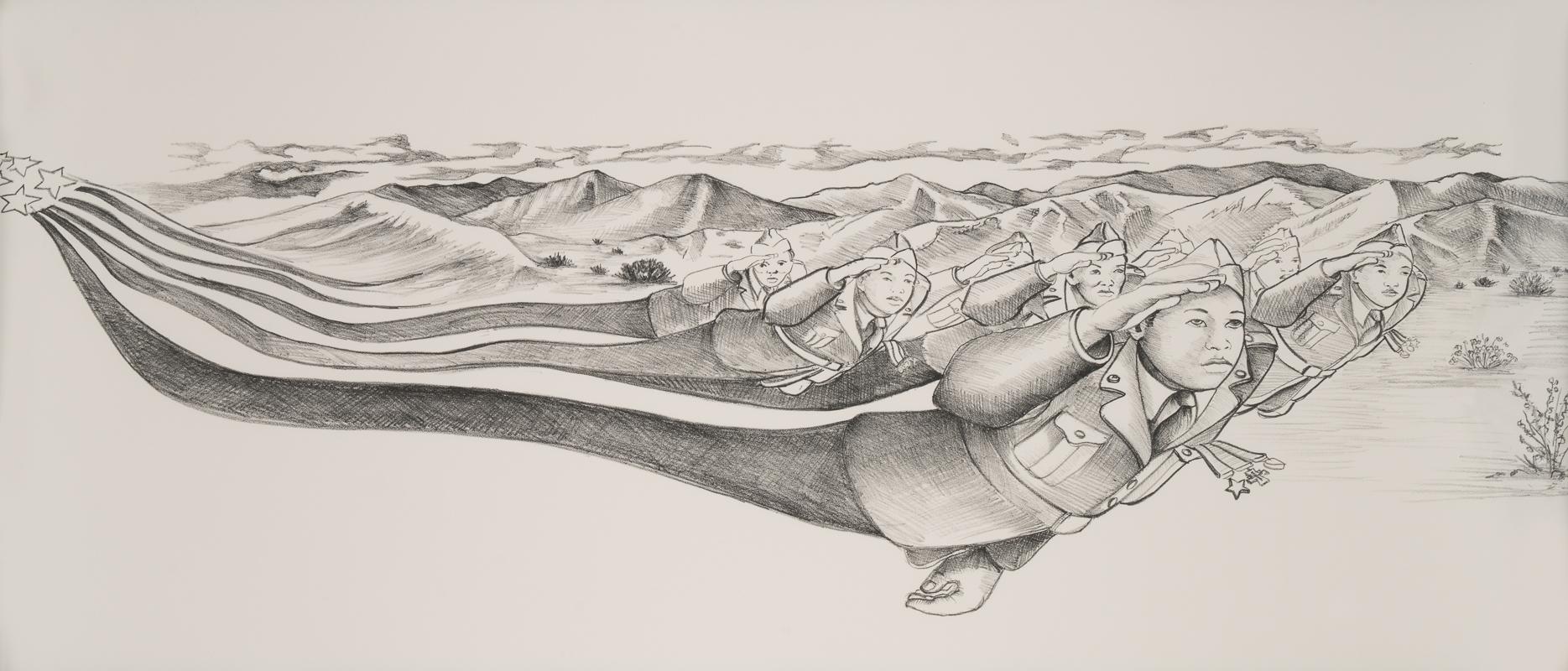Judith F. Baca. Fighting 442, 1988