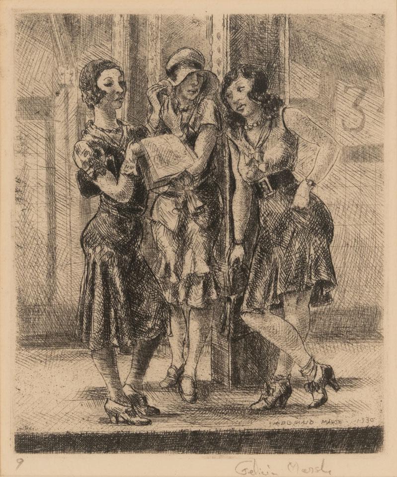 Three Girls On Subway Platform