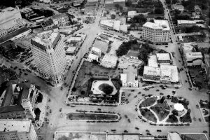 Aerial view of Alamo Plaza