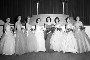 Miss Fiesta 1955 and her maids of honor