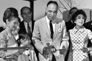 Henry B. Gonzalez at a ribbon-cutting ceremony