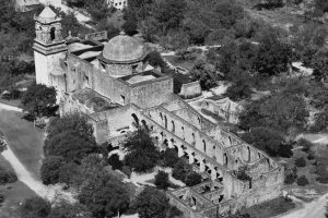 An aerial view of Mission San Jose.