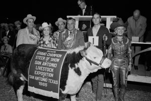 Jackie Henson and her prized steer