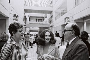 Janet Hine and Nelda Walk with Peter T. Flawn