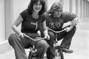Laurie Walker and Alan Sharp on tricycles