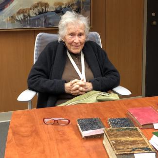 Diana Kennedy w/19th Century books