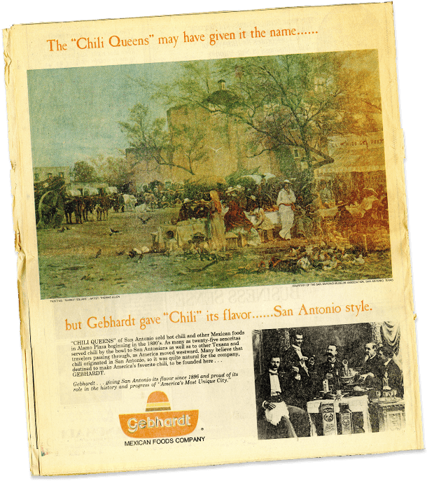 exerpt from add featuring chili queen illustration