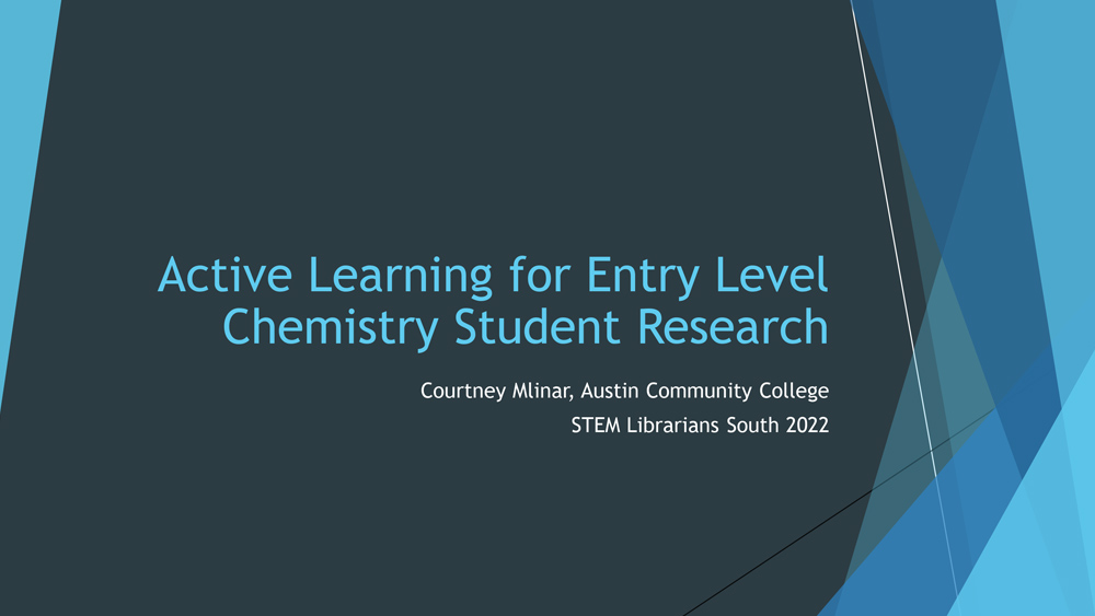 Active Learning for Entry Level Chemistry Student Research