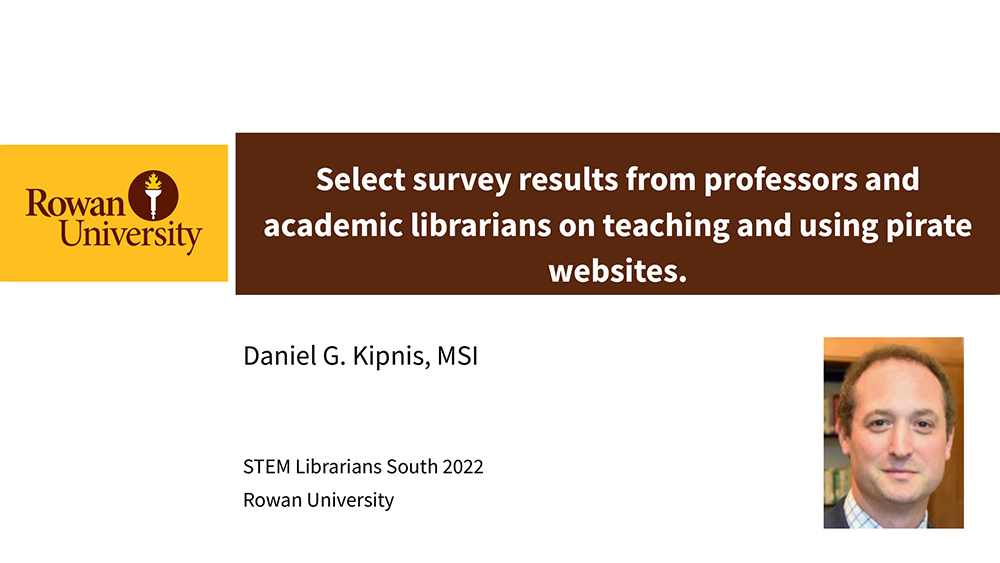 Select survey results from academic librarians and professors on teaching and using pirate websites
