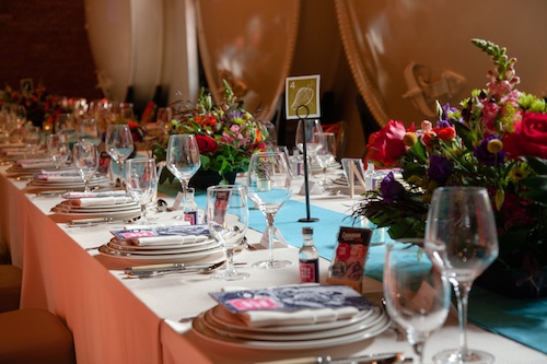 Table setting from previous year's signature dinner